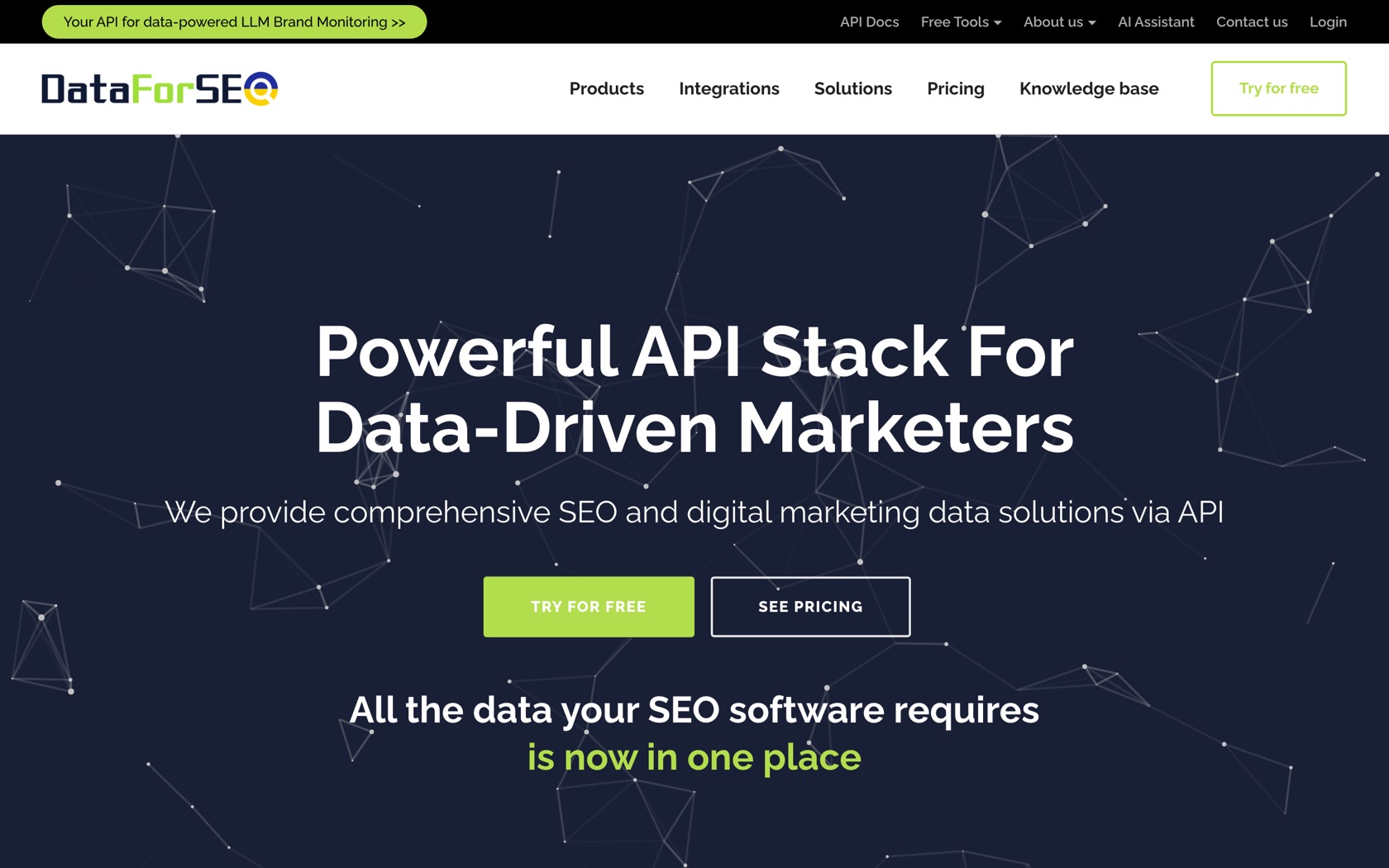 DataForSEO homepage