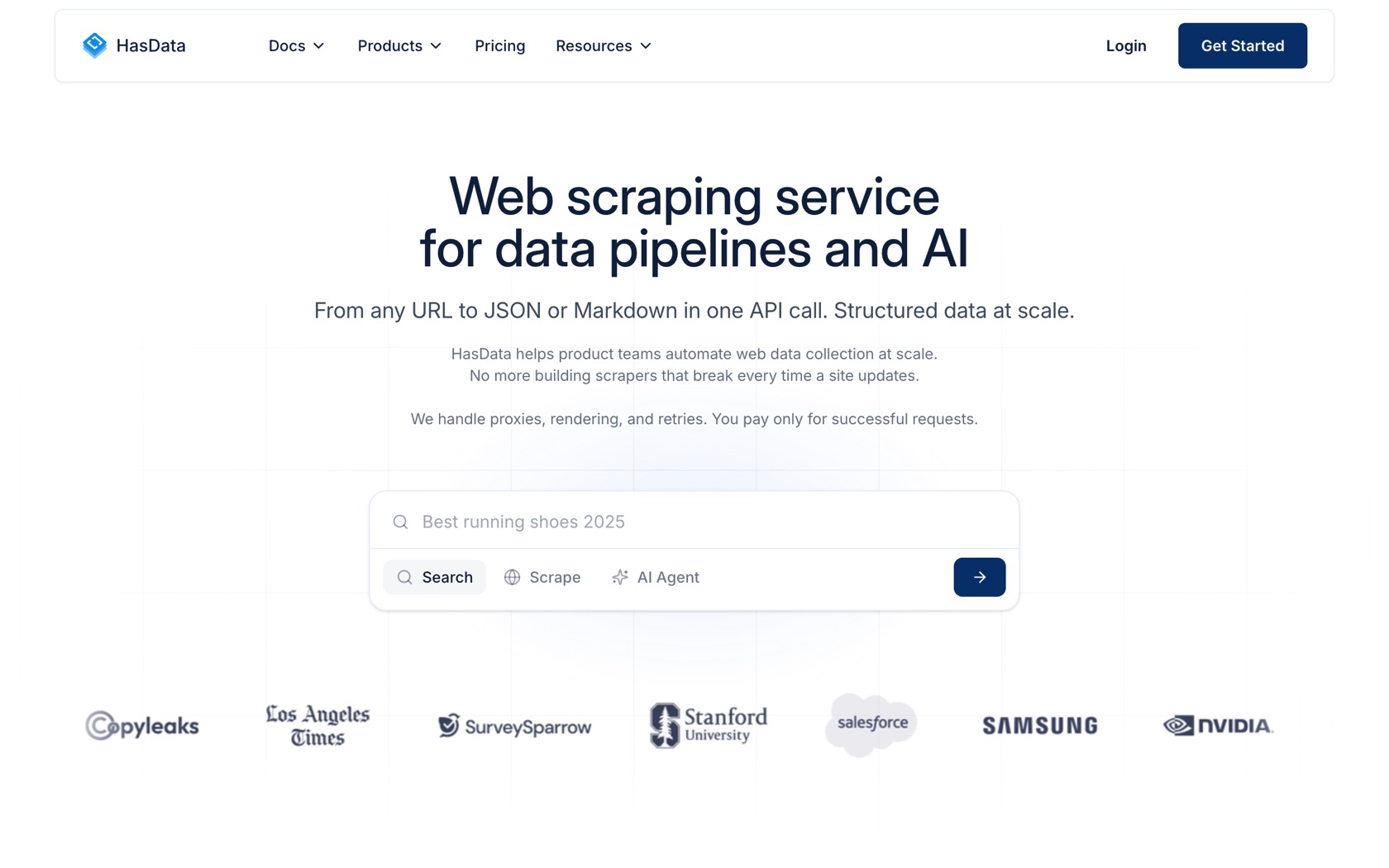 HasData homepage