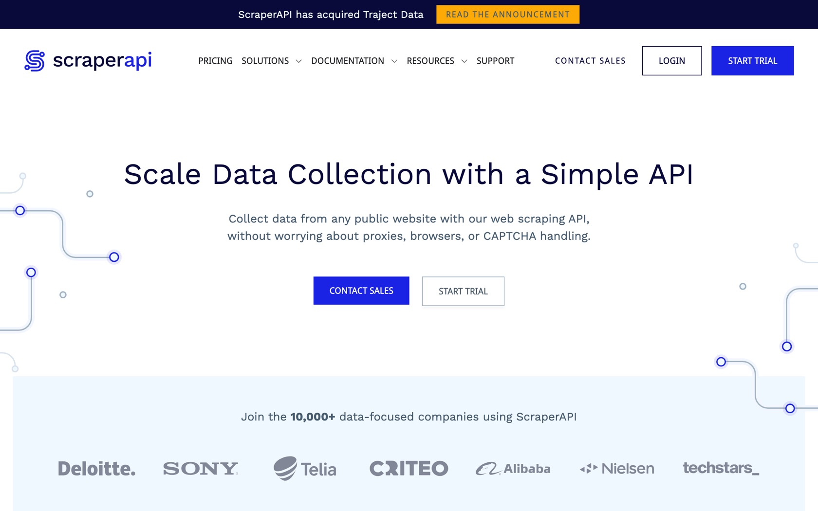 ScraperAPI homepage